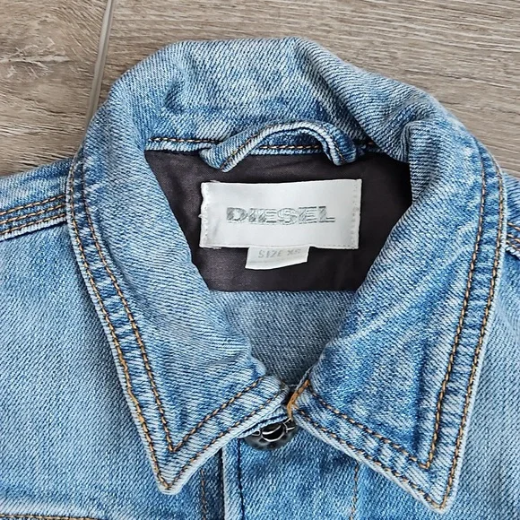 Diesel kids denim jacket light blue boys size xs (5)